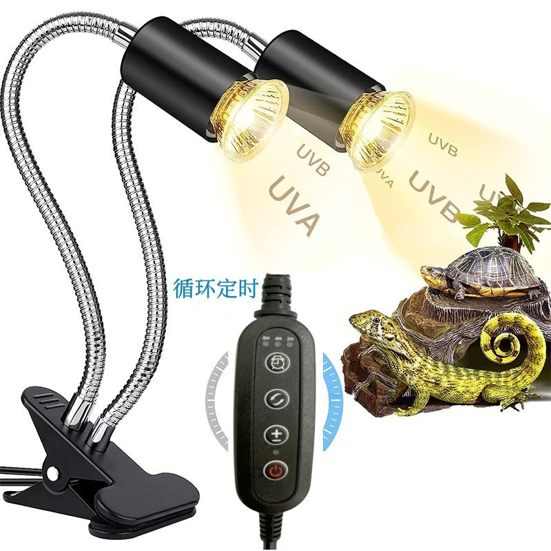 Turtle lizard, reptile sunbathing lamp, climbing pet UVB lamp, automatic timer switch, little sun, pet UVA calcium supplement heating