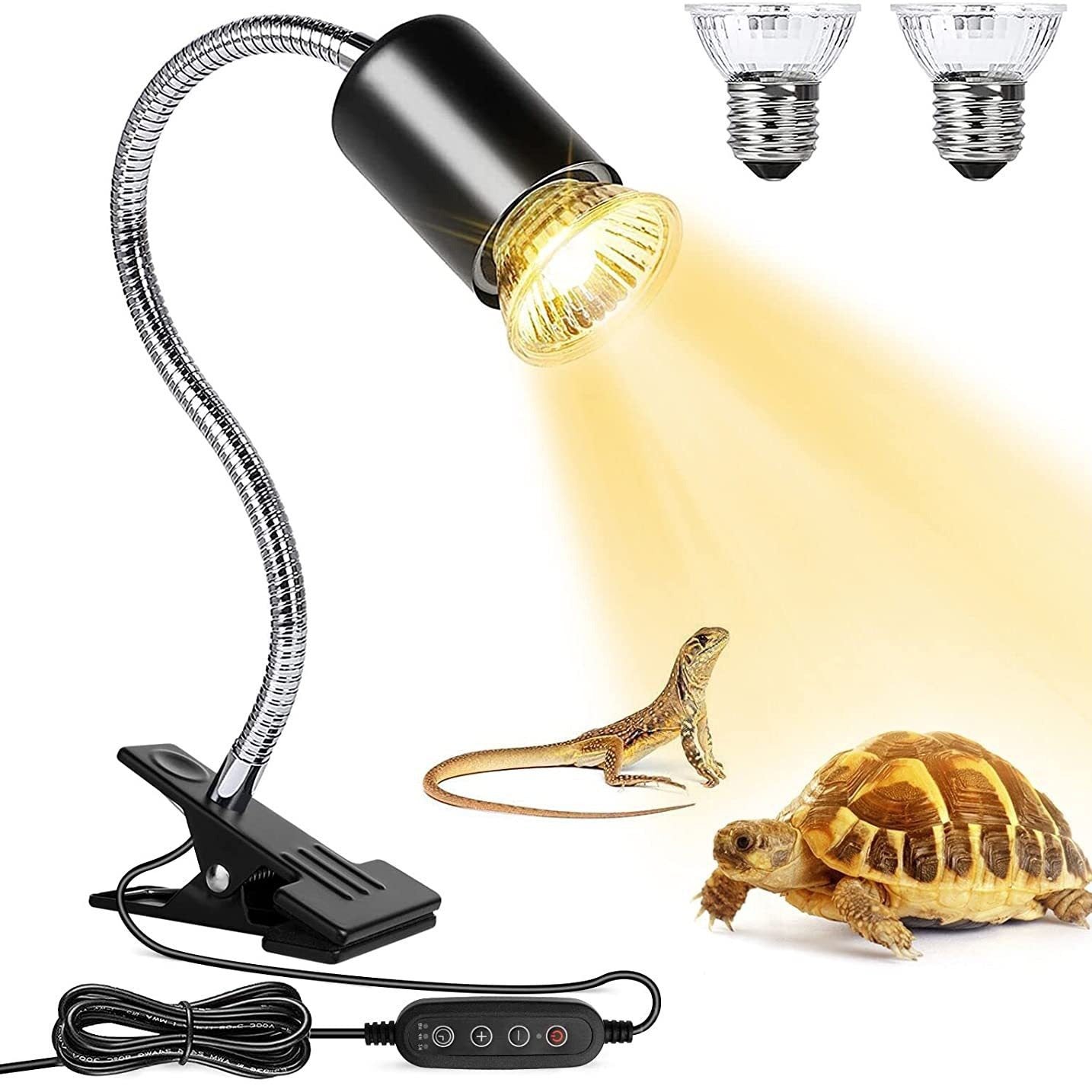 Turtle lizard, reptile sunbathing lamp, climbing pet UVB lamp, automatic timer switch, little sun, pet UVA calcium supplement heating